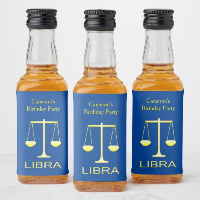 Libra Golden Scales, Stjärntecken Anpassningsbar Spritflaskor Etikett (Flaskor)