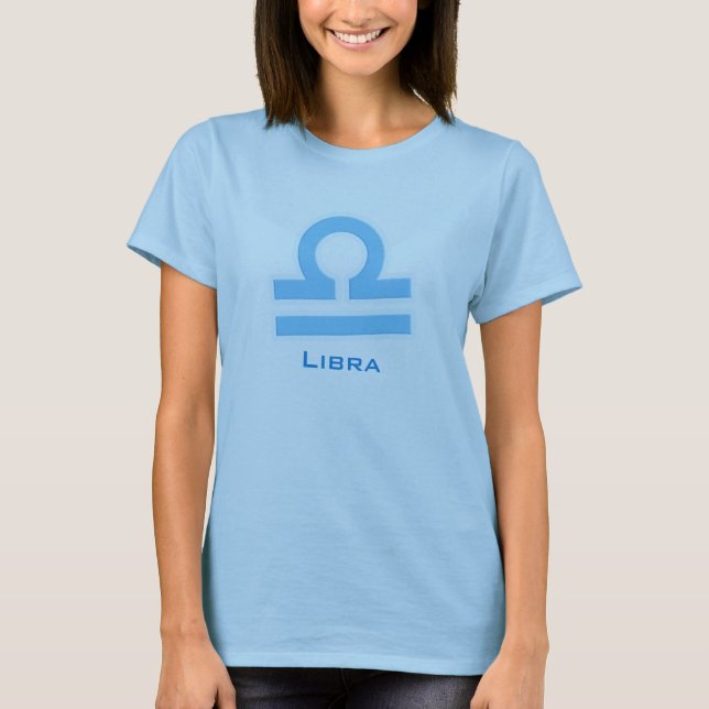 "Libra"-grafik, luft-tecken baby blue zodiac-t-shi T-shirt (Framsida)