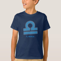 "Libra"-grafik luft-tecken zodiakungar, blå t-shir