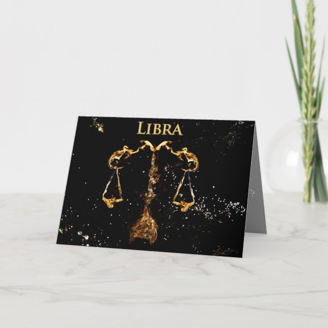 Libra - gratulationskort kort (Framsida)