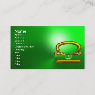 LIBRA,Grönt Emerald och Guld Visitkort