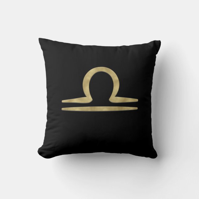 LIBRA Guld September Oktober Födelsedag Astrologi  Kudde (Framsida)