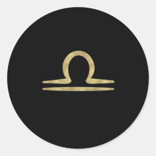 LIBRA Guld September Oktoberdag Astrologi Runt Klistermärke