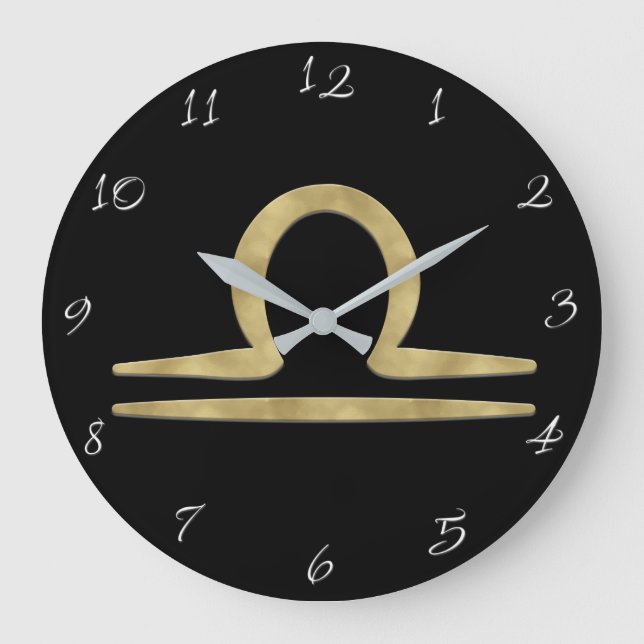 LIBRA Guld September Oktoberdag Astrologi Stor Klocka (Framsida)