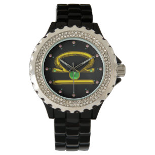 LIBRA GULD ZODIAC BIRTHDAY JEWEL,Grönt,Svart Armbandsur