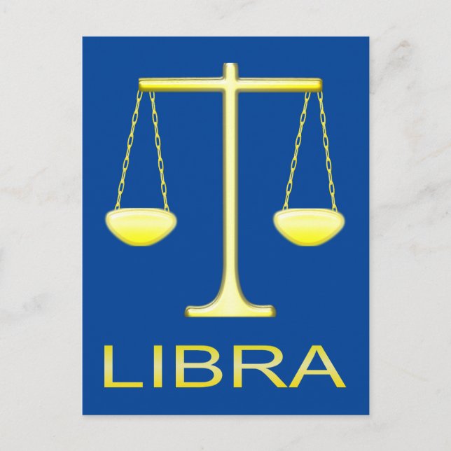 Libra Gyllene Vågens Stjärntecken Vykort (Framsida)