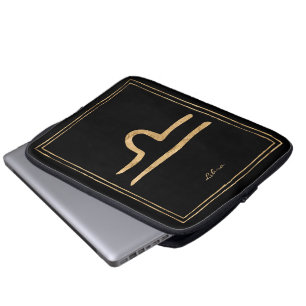 Libra hammered guld astrology födelsedag zodiac st laptop fodral