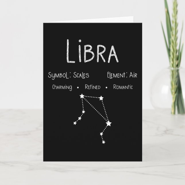Libra Horoscope Astrology Stjärntecken Birthday Gi Kort (Framsida)