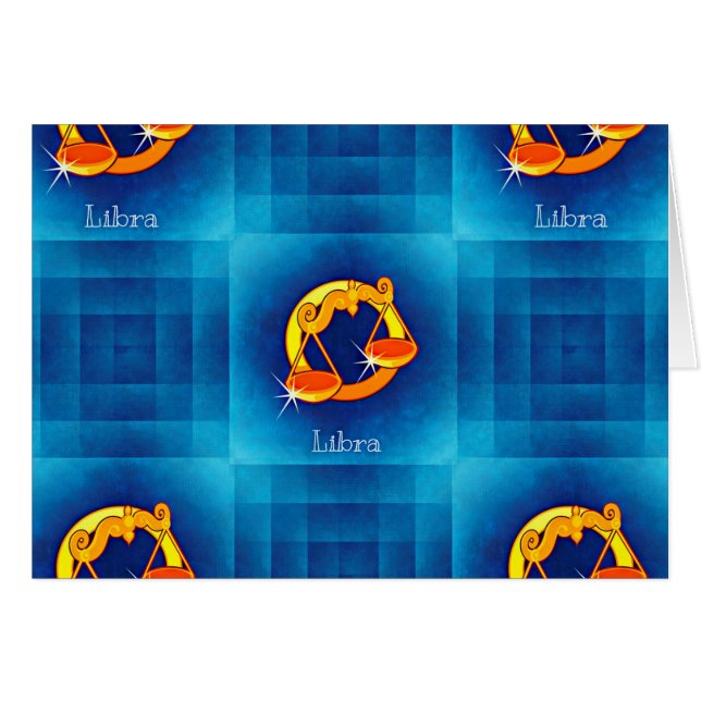 libra horoscope hälsningskort (Framsidan Horizontal)