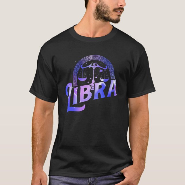 Libra Horoscope Zodiac-tecken Astrologisymbol T Shirt (Framsida)