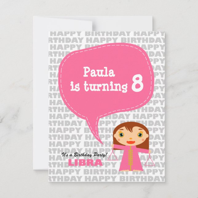 Libra Kids Party-inbjudan Inbjudningar (Framsida)