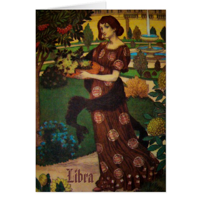 "Libra"-kort för astrologi Hälsningskort (Framsidan)
