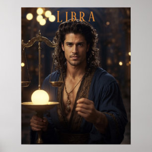 Libra Male Astrological Poster