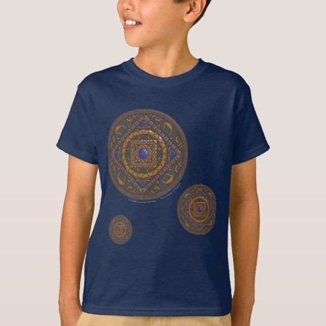 Libra Mandala Barn och Baby Mörk Shirt T (Framsida)