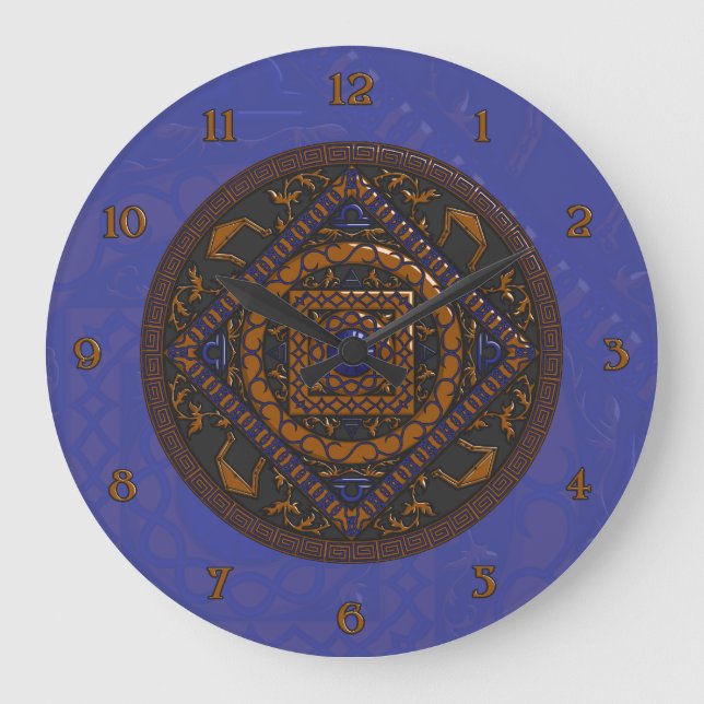 Libra Mandala Clock Stor Klocka (Framsida)