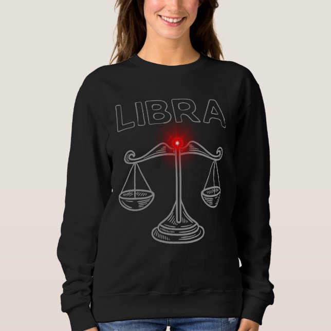 Libra Mörk Astrologi | Minimal Ockult Zodiak T Shirt (Framsida)