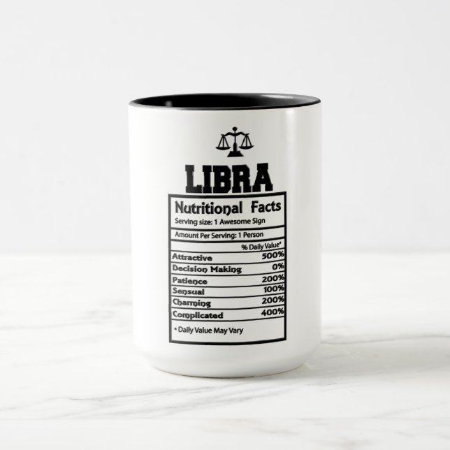 Libra Näringsmässiga fakta Mugg (Center)