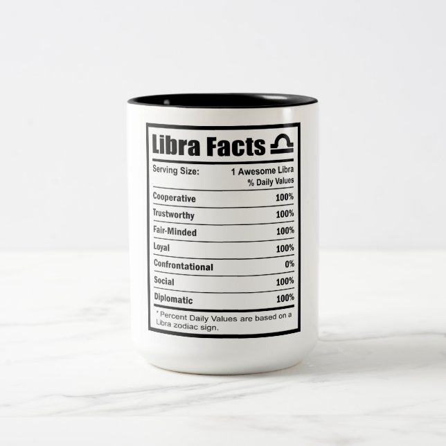 Libra Nutrition Facts Två-Tonad Mugg (Center)