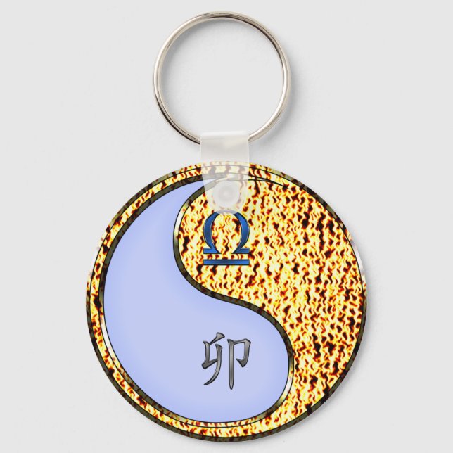 Libra och brandkanin nyckelring (Framsida)