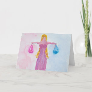 Libra Pastel Zodiac Symbol Birthday Kort
