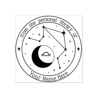 Libra Personlig Zodiac Bok Frimärke Stämpel