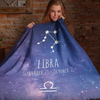 Libra | Personlig Zodiac Constellation Fleecefilt