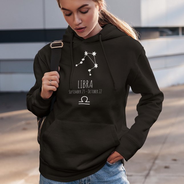 Libra | Personlig Zodiac Constellation Hoodie T Shirt (Skapare uppladdad)