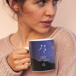 Libra Personlig Zodiac Constellation Kaffemugg