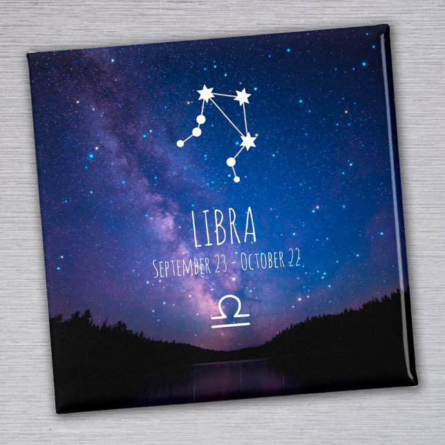 Libra | Personlig Zodiac Constellation Magnet (Skapare uppladdad)