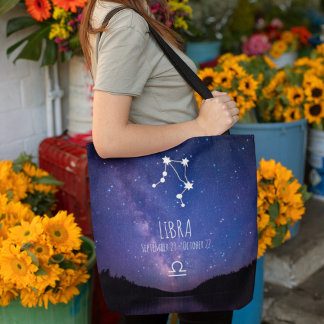 Libra | Personlig Zodiac Constellation Tygkasse