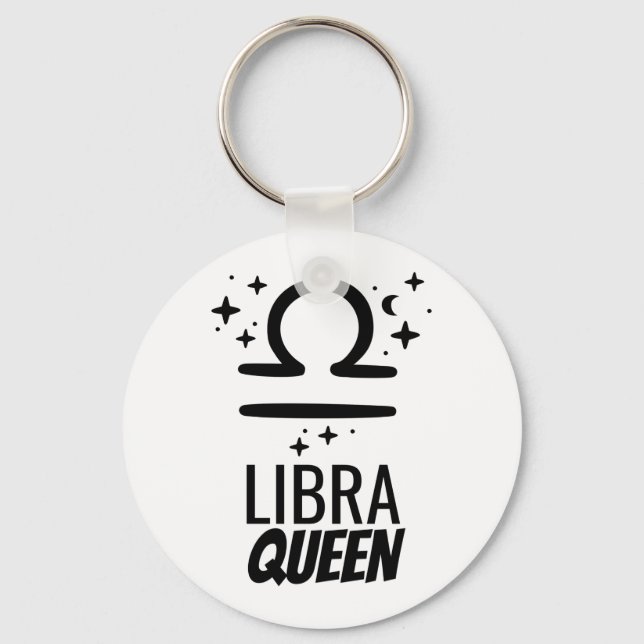 Libra Queen Button Keychain Nyckelring (Framsida)