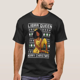 Libra Queen God jul for Black Women T Shirt