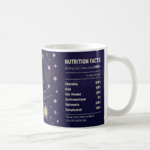Libra, roliga näringspåståenden och zodiakhoroscop kaffemugg