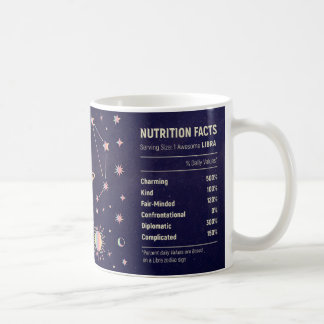 Libra, roliga näringspåståenden och zodiakhoroscop kaffemugg
