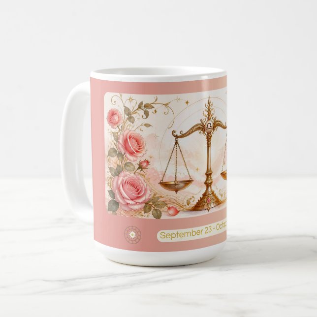 Libra Rose Art Nouveau-mugg Kaffemugg (Framsida vänster)