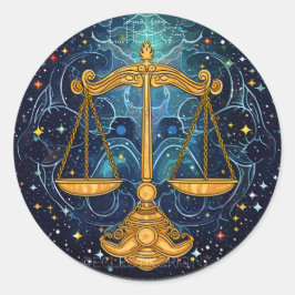 Libra Runt Klistermärke