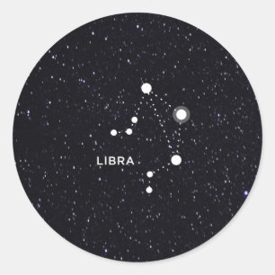 Libra Runt Klistermärke
