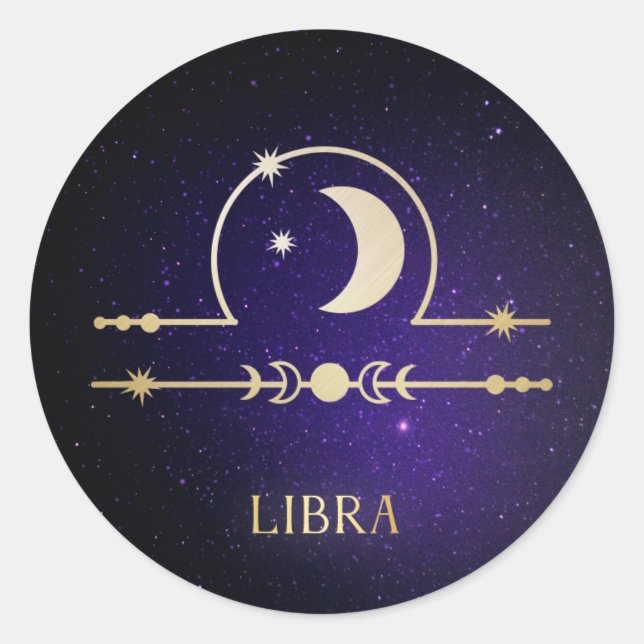 Libra Runt Klistermärke (Framsida)