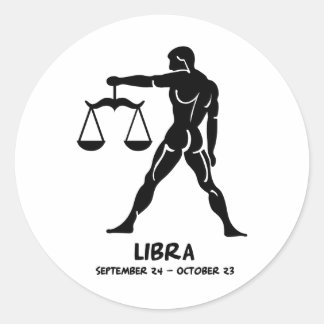 Libra Runt Klistermärke