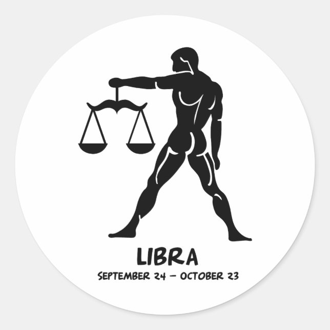 Libra Runt Klistermärke (Framsida)