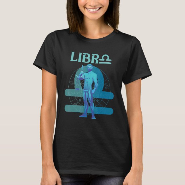 Libra Scale Symbol Astrology Constellation Birth S T Shirt (Framsida)