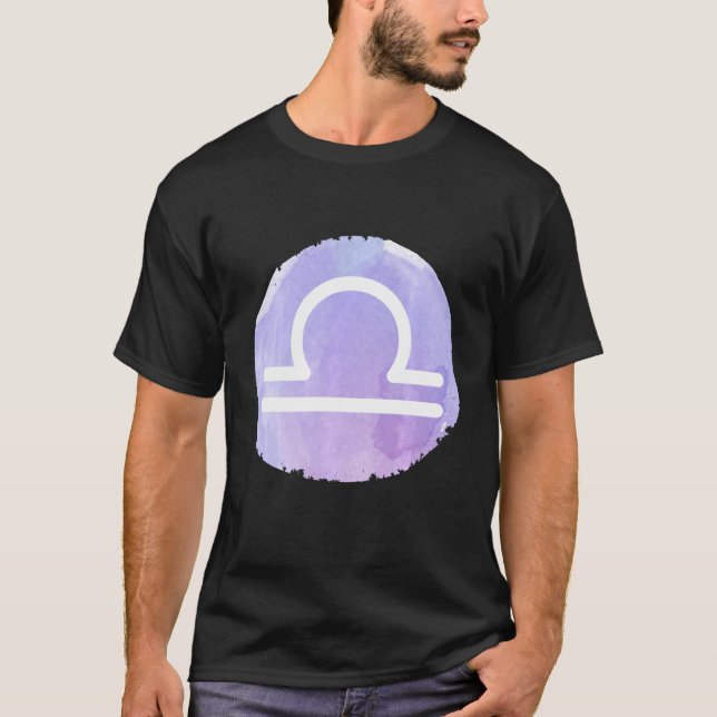 Libra Scales Symbol Zodiac Stjärntecken Horoscope  T Shirt (Framsida)