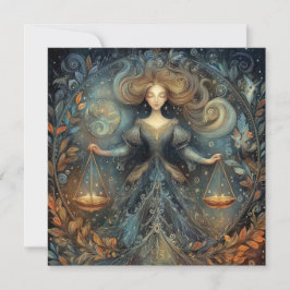 Libra Scales Zodiac Astrology Mystical Birthday Kort