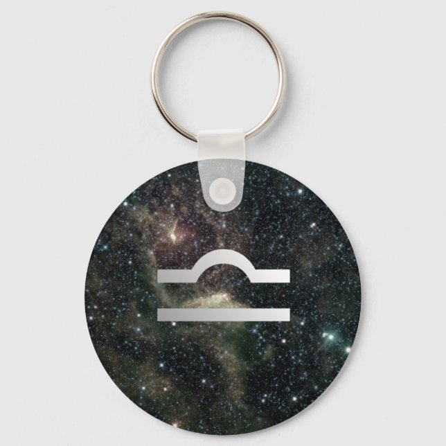 Libra Scales Zodiac-Stjärntecknet Universe Nyckelring (Framsida)