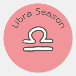 Libra Season Astrology Zodiac Sign Rosa Runt Klistermärke