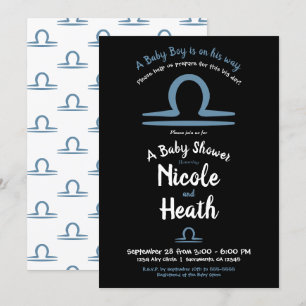 LIBRA September Oktober Astrologi Baby Shower   Inbjudningar