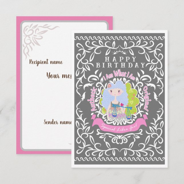 Libra Sign Birthday (Fram/baksida)