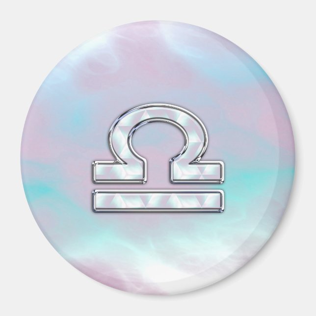 Libra Sign Mor i Pearl Stil Magnet (Framsidan)
