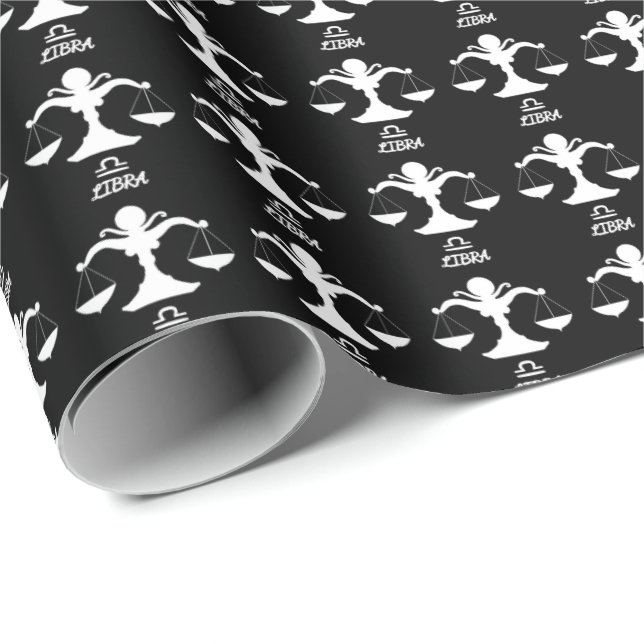 Libra Silhouette Wrapping Papper Presentpapper (Rullad Hörn)