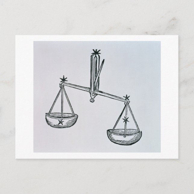 Libra (skalorna) en illustration från Poeti Vykort (Framsida)